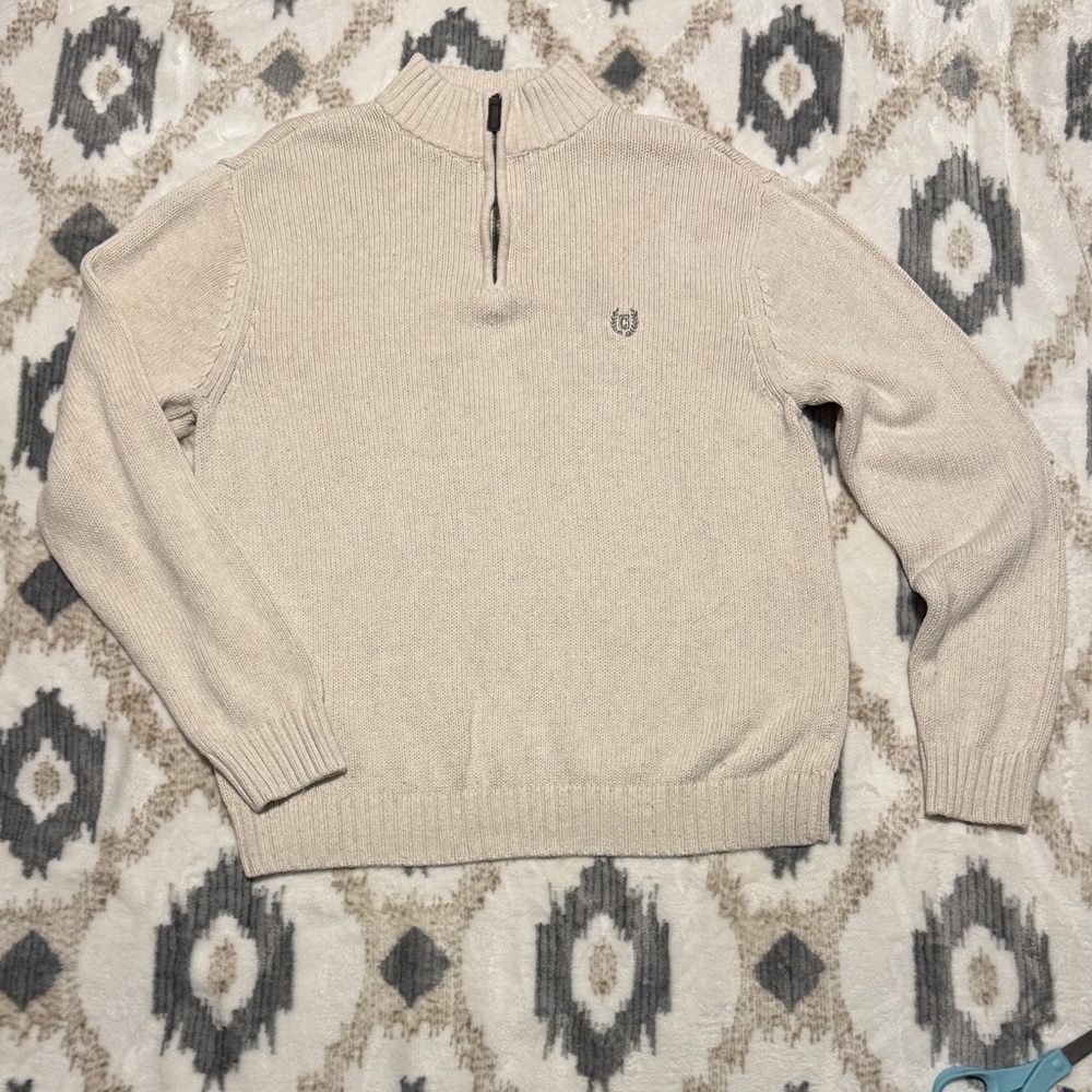 Chaps Men's Cream Zip-Up Sweater